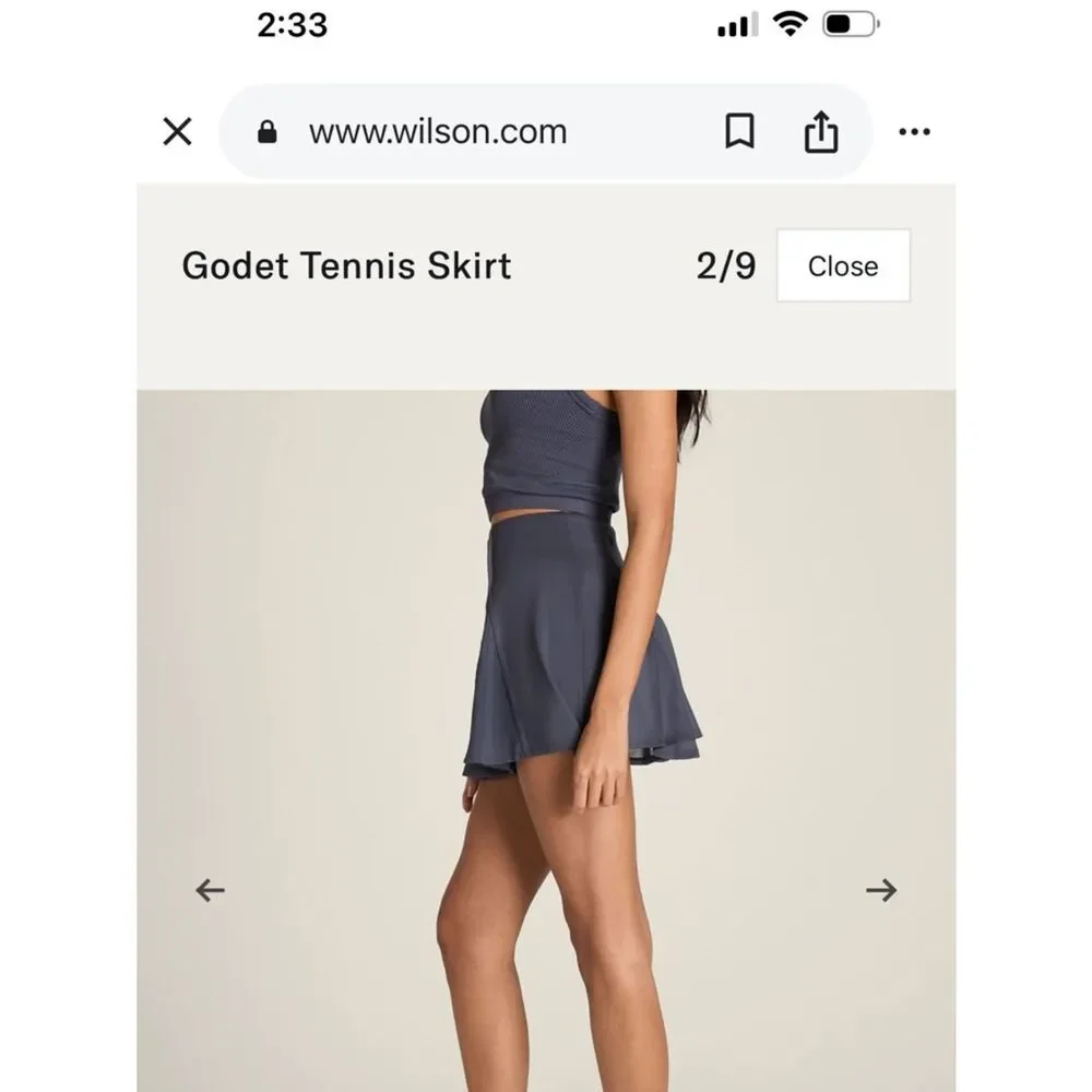Athleta Dark Gray Athletic Tennis Mini Skirt Size 6 - Picture 1 of 9